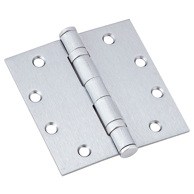 Door Hinges - 4.5" x 4.5" - 3-Pack - Satin Chrome