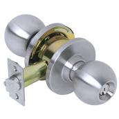 Storeroom Door Knob - Adjustable Latch - Satin Nickel