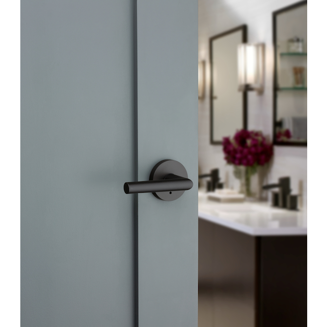 Weiser(R) Privacy Lever - Milan - Zinc - Black Iron