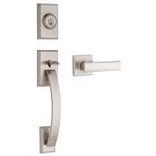 Weiser Tavaris SmartKey Entrace Gripset - Satin Nickel - Adjustable Latch - For Exterior Doors