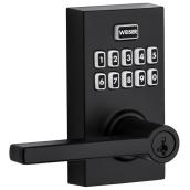 Weiser Hancock SmartCode Matte Black Electronic Residential Keyed Entry Lever with SmartKey Technology