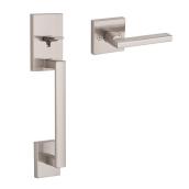 Weiser San Clemente Satin Nickel without Deadbolt Entrance Handle Set with Halifax Lever