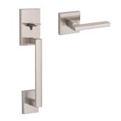 Weiser San Clemente SmartKey Satin Nickel Entrance Gripset with Halifax  Lever 9GLA84710-001