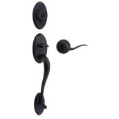 Weiser Shelburne Matte Black Entry Handleset with Toluca Lever Handle