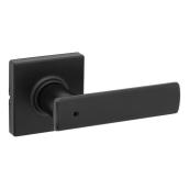 Weiser Breton Matte Black Privacy Square Lever Handle for Bathroom and Bedroom
