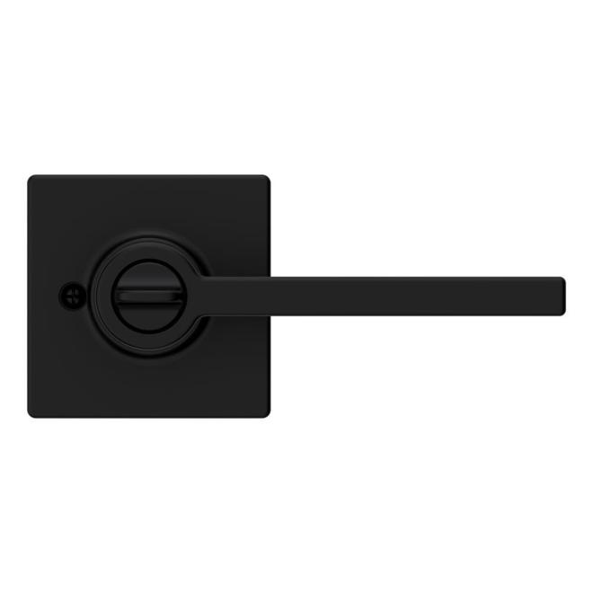 Weiser Casey Matte Black SmartKey Entry Lever Handle with SmartKey Technology