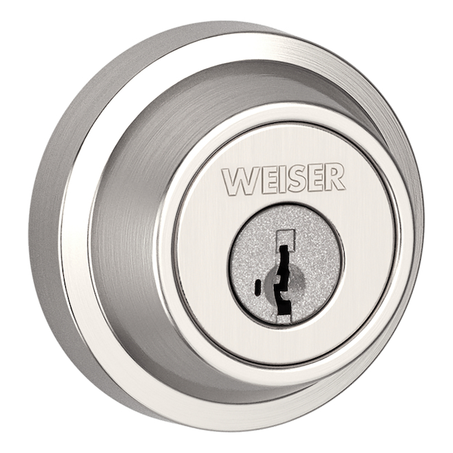 Weiser Satin Nickel Single-Cylinder Deadbolt with SmartKey Security