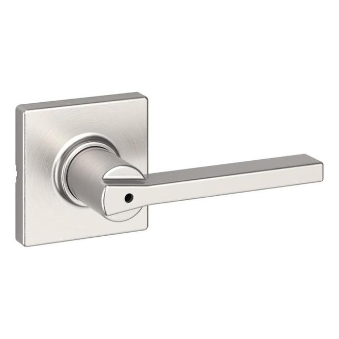 Image of Weiser | Casey Satin Nickel Privacy Door Square Lever Handle For Bathroom And Bedroom | Rona