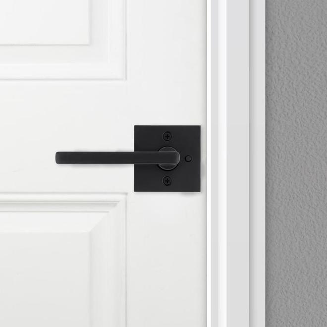 Weiser Halifax Matte Black Privacy Lockable Lever Handle for Bathroom and Bedroom