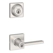 Weiser Casey Satin Nickel Entry Handleset and Deadbolt Combo with SmartKey Security