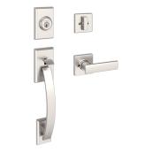Weiser Tavaris Satin Nickel Entry Handleset with Lever Handle and SmartKey Technology