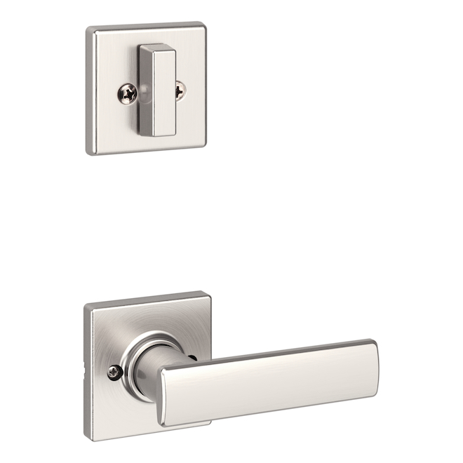 Weiser Tavaris Satin Nickel Entry Handleset with Lever Handle and SmartKey Technology