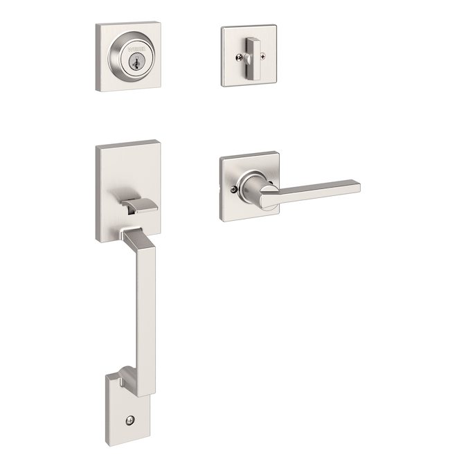 Image of Weiser | Amador Satin Nickel Entry Handleset With Lever Handle And Smartkey Technology | Rona