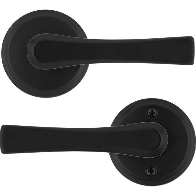 Weiser Katella Passage Lever Black Matte Zinc Reversible