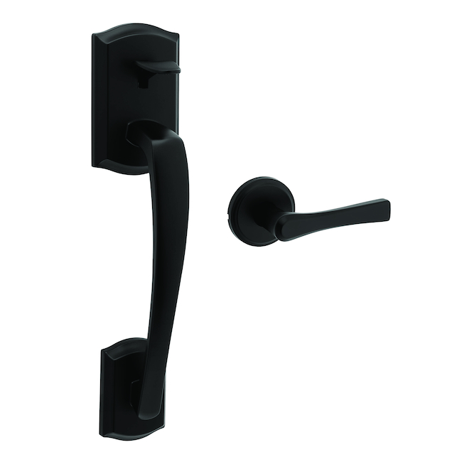 Weiser Prescott Matte Black Handle Set