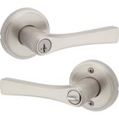 Weiser Katella Entry Lever for Exterior Doors with SmartKey Security Satin Nickel