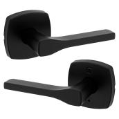 Weiser Prague Matte Black No Deadbolt Reversible Passage Lever Single Pack