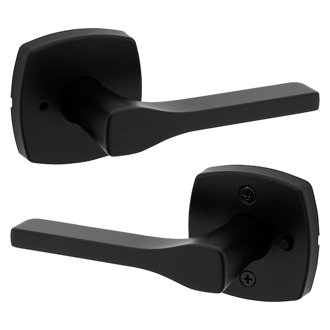 Weiser Prague Matte Black No Deadbolt Reversible Privacy Lever Single Pack