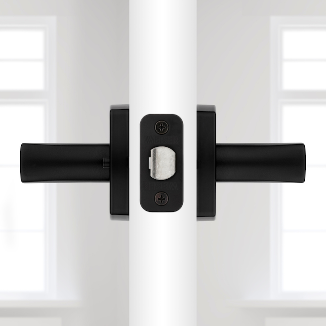 Weiser Prague Matte Black No Deadbolt Reversible Privacy Lever Single Pack