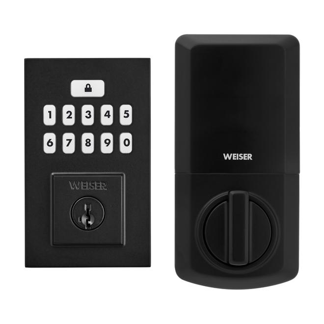 Weiser SmartCode SmartKey Matte Black Electronic Deadbolt with Keypad