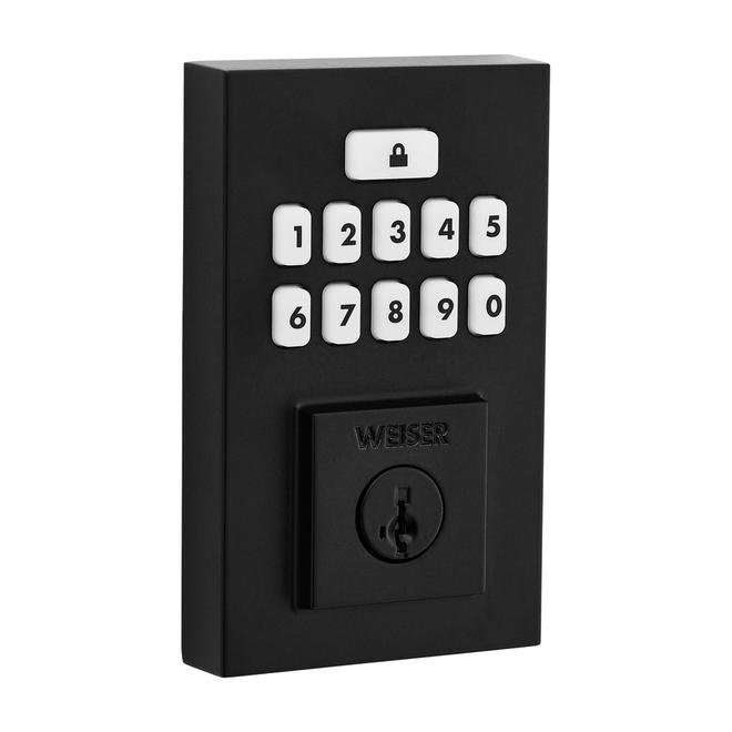 Weiser SmartCode SmartKey Matte Black Electronic Deadbolt with Keypad