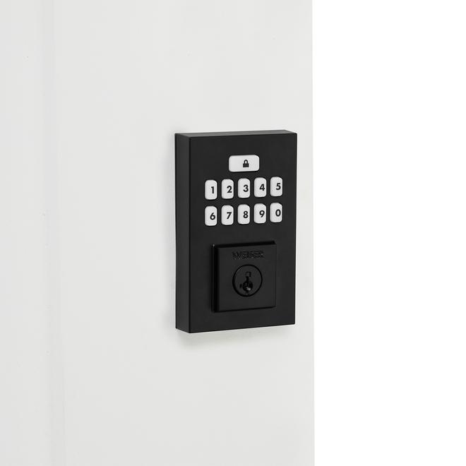 Weiser SmartCode SmartKey Matte Black Electronic Deadbolt with Keypad