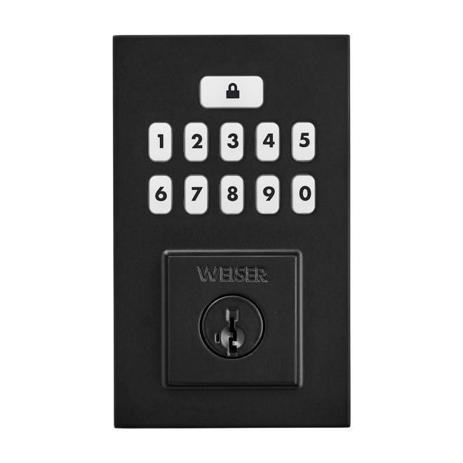 Weiser SmartCode SmartKey Matte Black Electronic Deadbolt with Keypad