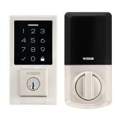 Weiser SmartCode SmartKey Satin Nickel Electronic Deadbolt with Lighted Touchpad