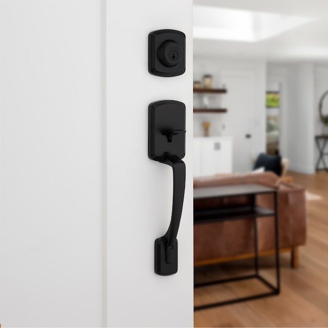 Weiser Henley Entry Handleset with Lever and SmartKey Technology - Matte Black