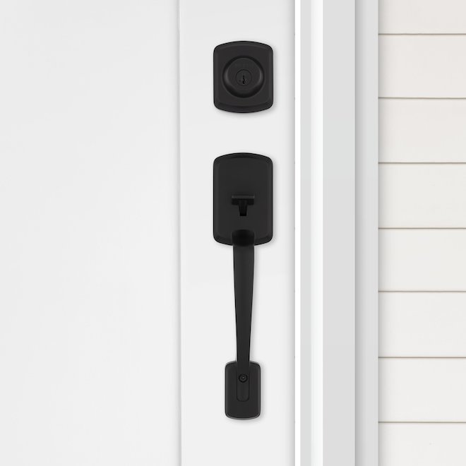 Weiser Henley Entry Handleset with Lever and SmartKey Technology - Matte Black