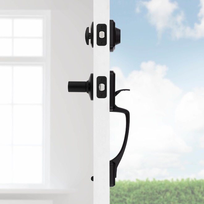 Weiser Henley Entry Handleset with Lever and SmartKey Technology - Matte Black