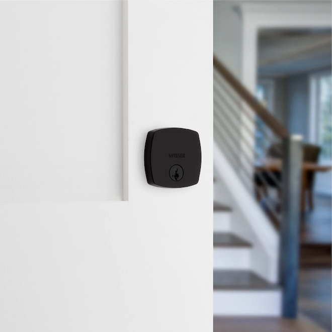 Pêne dormant Weiser Midtown avec technologie SmartKey, noir mat