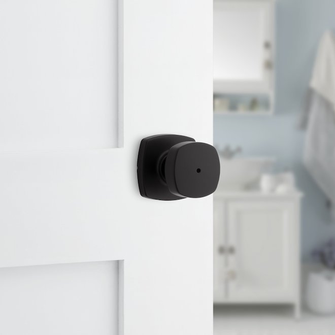 Weiser Prague Knob - Bed/Bath Privacy Locking Door Knob - Matte Black