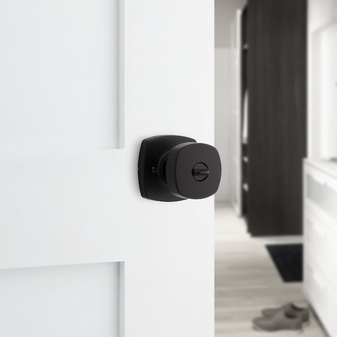 Weiser Prague Knob - Bed/Bath Privacy Locking Door Knob - Matte Black