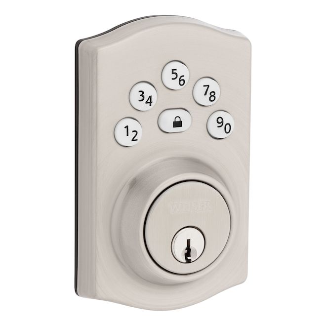 Elements Weiser Satin Nickel 1-cylinder Electronic Deadbolt Handleset Combo