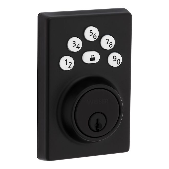 Weiser Elements Matte Black Single-cylinder Keyed Entry Square Deadbolt