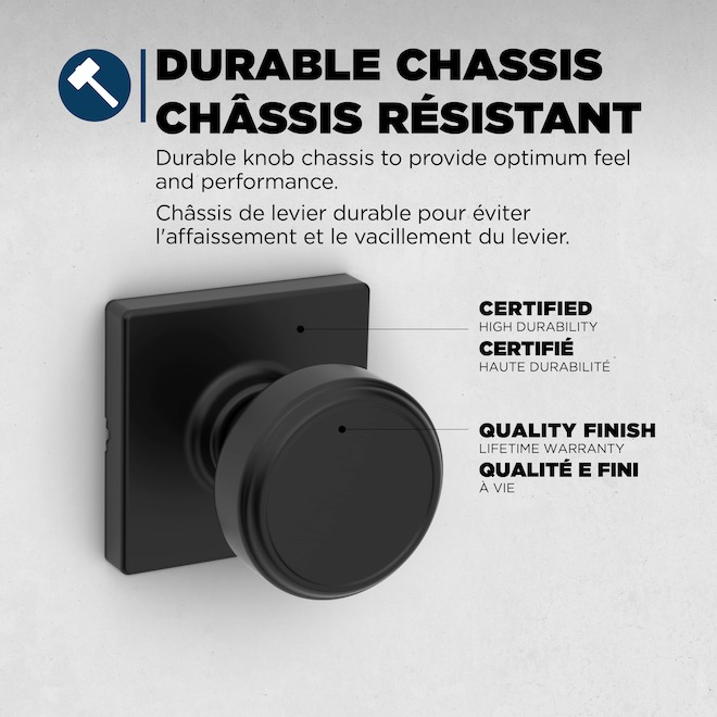 Weiser Maven Passage Door Knob for Hall or Closet Doors - Matte Black