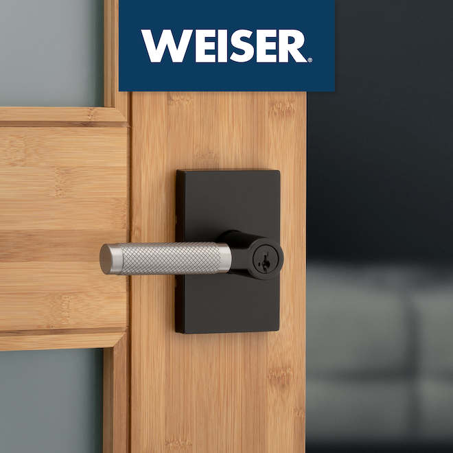 Weiser Prava Keyed Entry Door Lever Set with SmartKey Technology - Matte Black