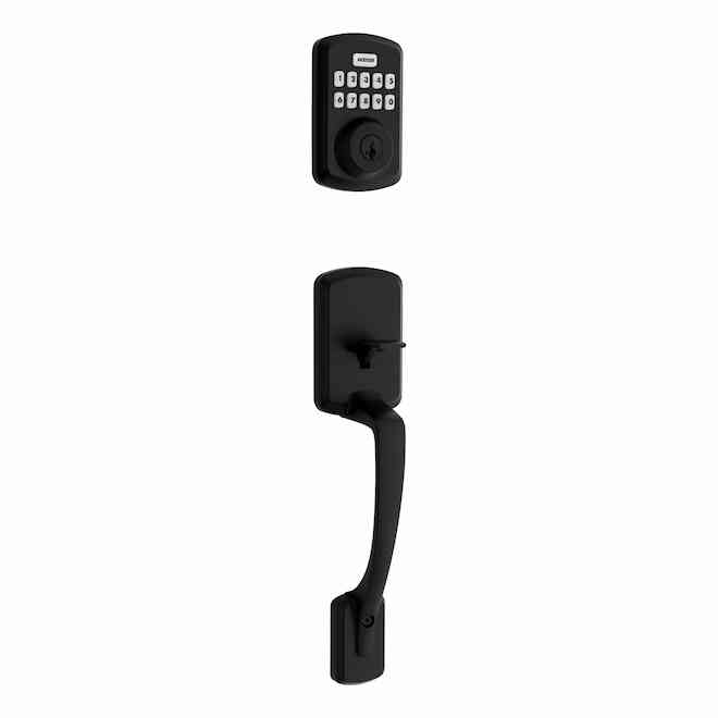 Weiser Henley Handleset with Powerbolt 3 Electronic Deadbolt with Digital Pad - Matte Black
