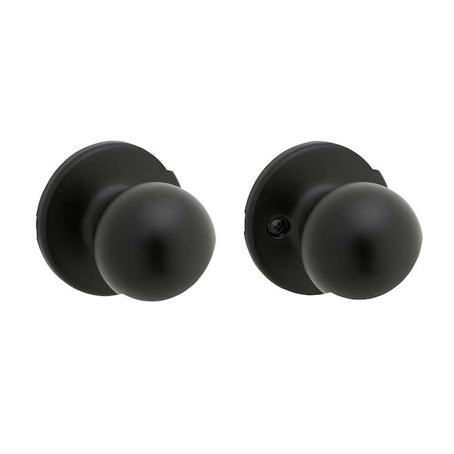 Weiser Yukon Passage Door Knobs for Hall or Closet Doors - Matte Black