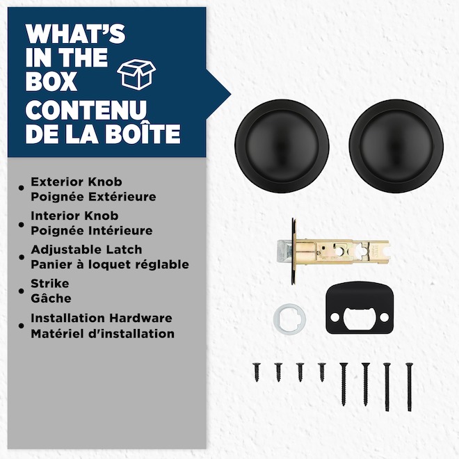 Weiser Yukon Passage Door Knobs for Hall or Closet Doors - Matte Black