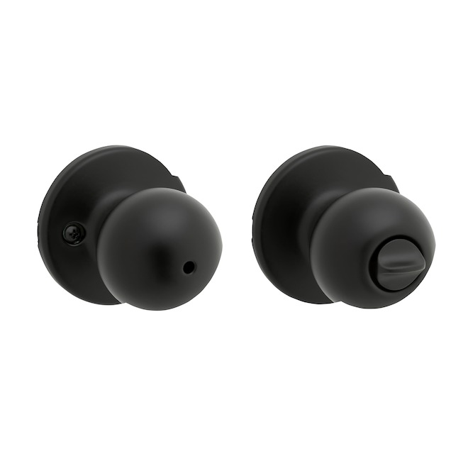 Weiser Yukon Privacy Door Knob for Bedrooms and Bathrooms - Matte Black