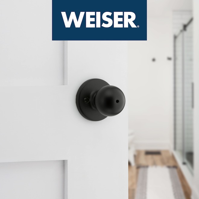 Weiser Yukon Privacy Door Knob for Bedrooms and Bathrooms - Matte Black