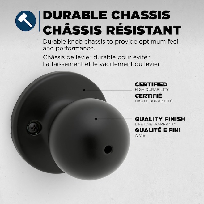 Weiser Yukon Privacy Door Knob for Bedrooms and Bathrooms - Matte Black