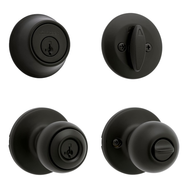 Weiser Yukon Door Knob and Deadbolt Set with SmartKey Technology - Matte Black