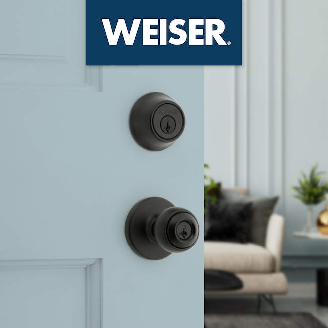 Weiser Yukon Door Knob and Deadbolt Set with SmartKey Technology - Matte Black