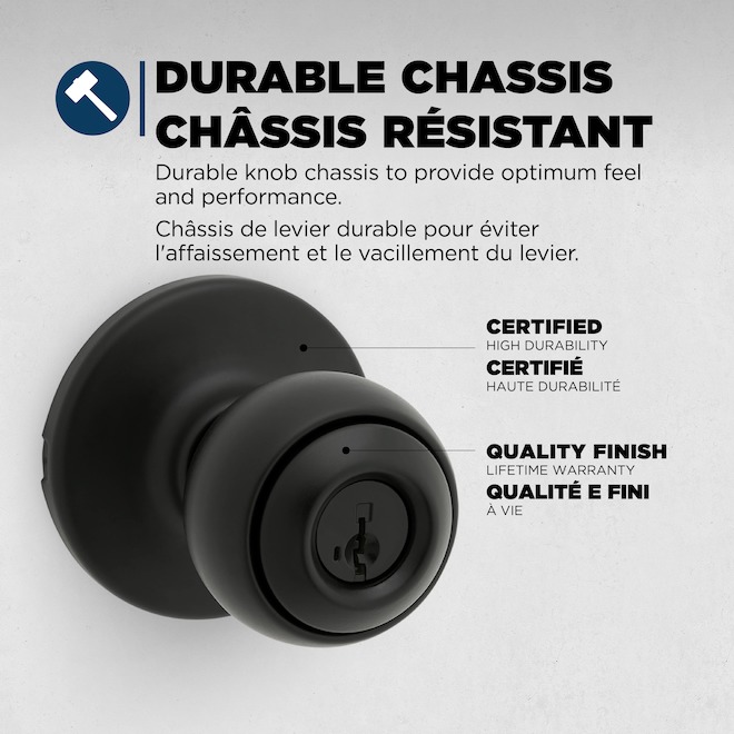 Weiser Yukon Door Knob and Deadbolt Set with SmartKey Technology - Matte Black