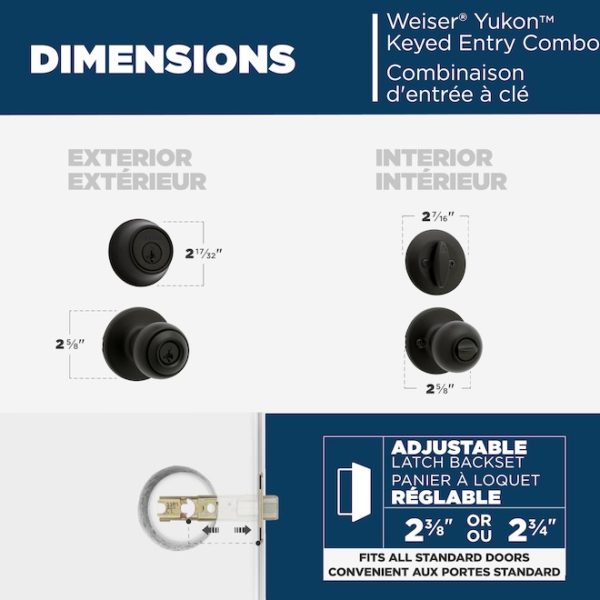 Weiser Yukon Door Knob and Deadbolt Set with SmartKey Technology - Matte Black