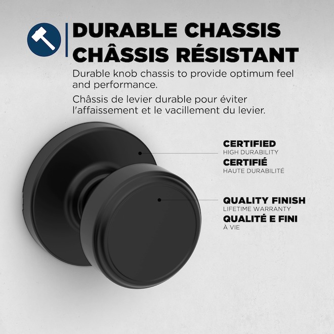 Weiser Maven Passage Door Knob with Round Rosette for Hall and Closet Doors - Matte Black