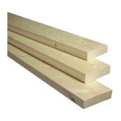 SPF #3 and Better Framing Lumber - Kiln Dried - Planed on 4 Sides - 8-ft L x 2-in W x 1-in T